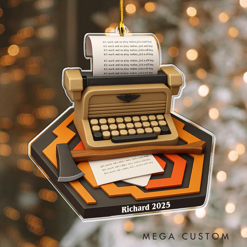 Personalized Horror Movie Typewriter Movie Fan 2D Flat Acrylic Ornament Movie Christmas Gift Film Xmas Gift Christmas Decor