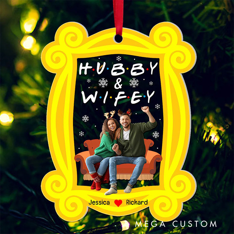 Personalized Hubby Wifey Couple Photo Movie Fan Acrylic Ornament Movie Christmas Gift Film Xmas Gift Christmas Decor