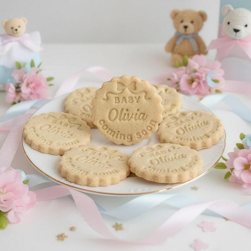 Personalized Baby Coming Soon with Bow Custom Cookie Cutter Stamp Custom Cookie Baby Shower Cutters Cookie Cutter Stamp Set Baby Gift