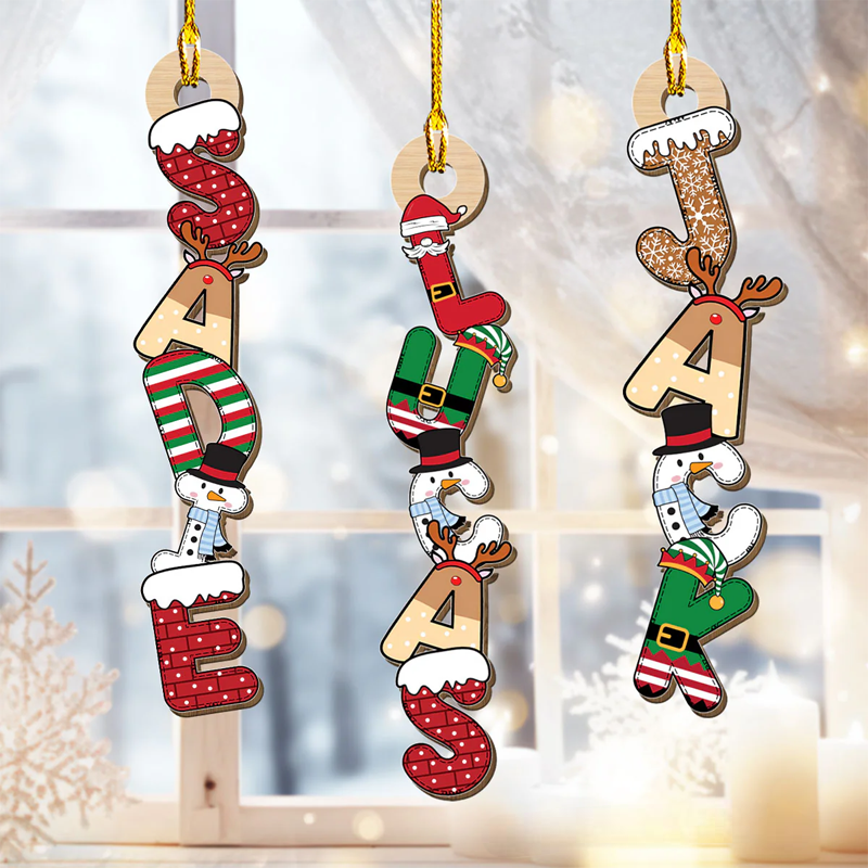 Personalized Letter Name Christmas Ornament Christmas Gift for Family Kids