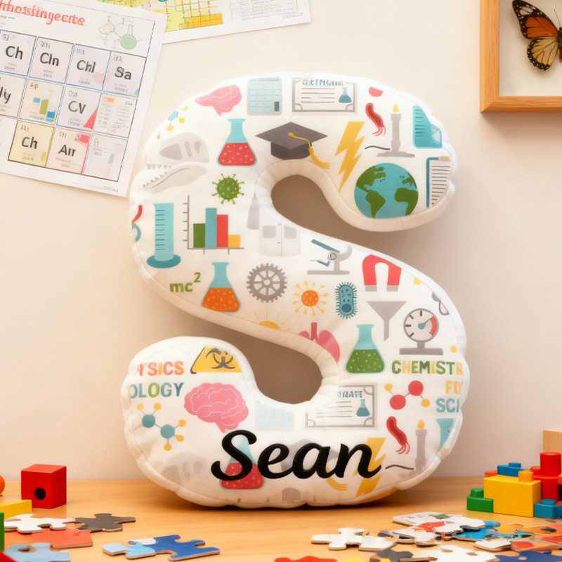 Personalized Science Pillow for Kid Scientist Physics Chemistry and Biology Lover Pillow