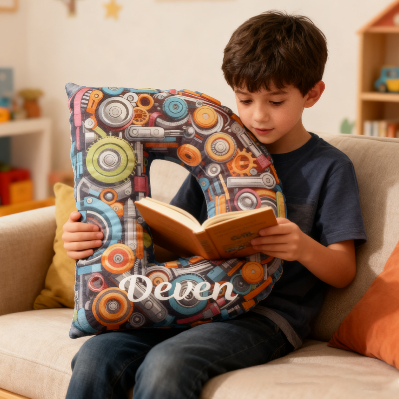 Personalized Robot Alphabet Pillow Robot Pillow Custom Astronomy Lover Pillow Gift for Kid