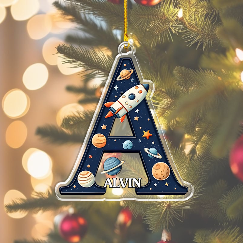 Personalized Space Themed Christmas Ornament Solar Planet Christmas Ornament Astronomicalt Gift for Kid