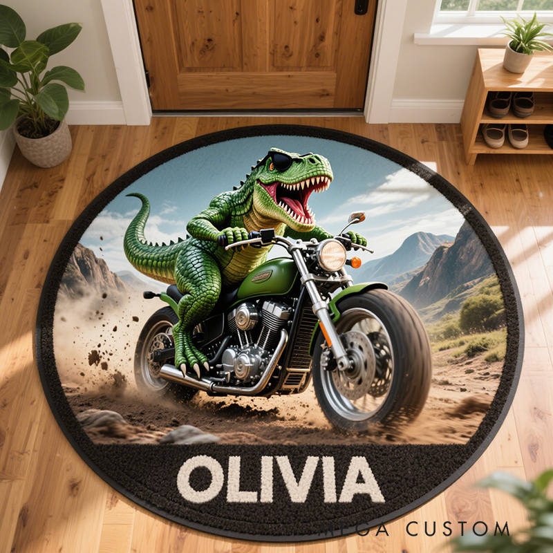 Personalized Dinosaur with Name Soft Rug Christmas Gift for Kids Rug Birthday Gifts for Kid