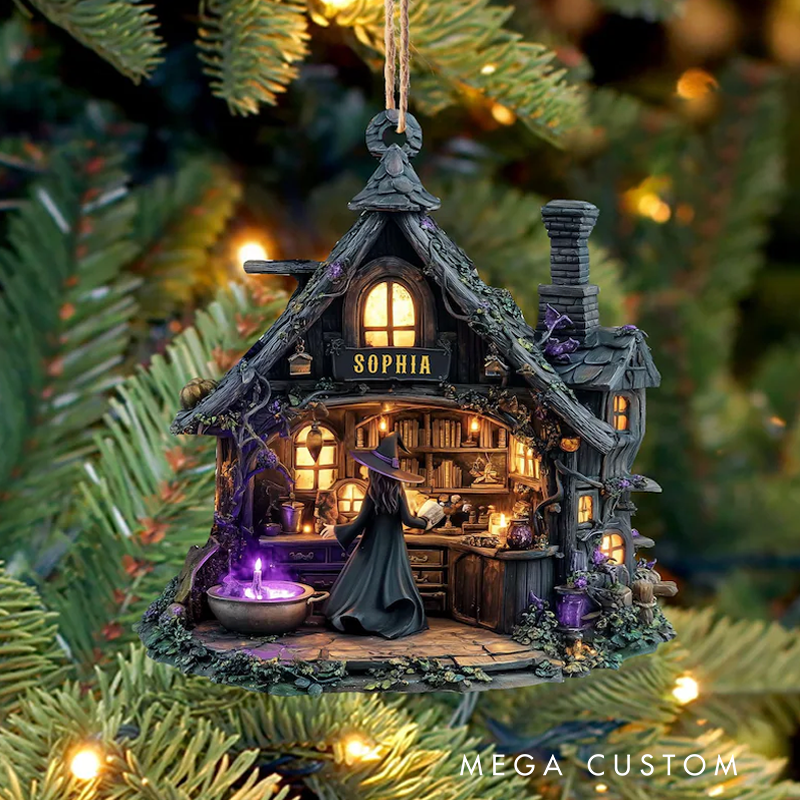 Personalized Witch House Christmas Ornament Custom Name Witch House Christmas Tree Ornament Witchy Ornament Salem Witch House