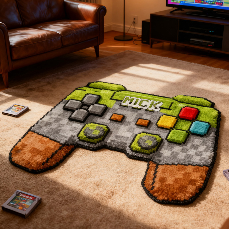 Personalized Game Lover Irregular Rug Doormat Game Controller Doormat Gifts for Kid Game Geek Lover