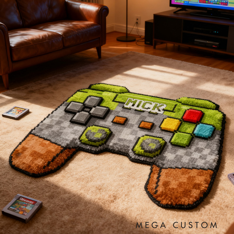 Personalized Game Lover Irregular Rug Doormat Game Controller Doormat Gifts for Kid Game Geek Lover