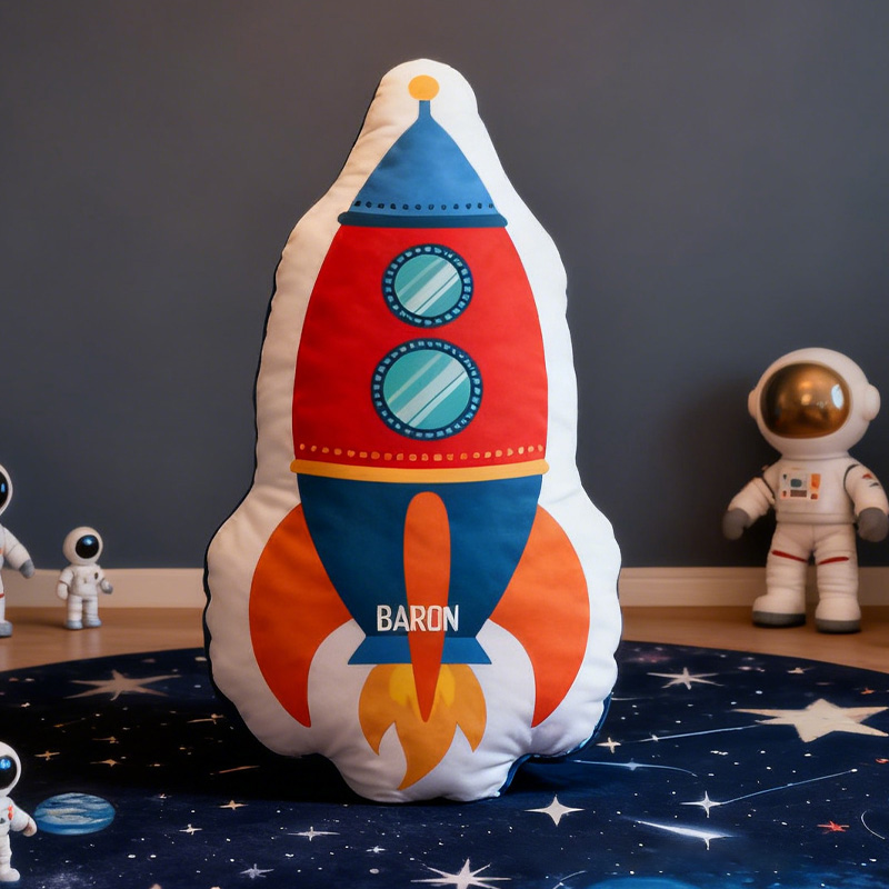 Personalized Space Rocket Pillow Rocket Clip Spaceship Planets Lover Pillow Gift for Kid