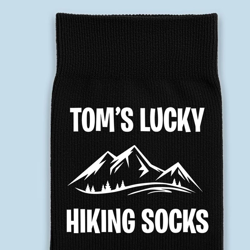 Personalized Lucky Hiking Socks Custom outdoor adventures Hiking Gift 
