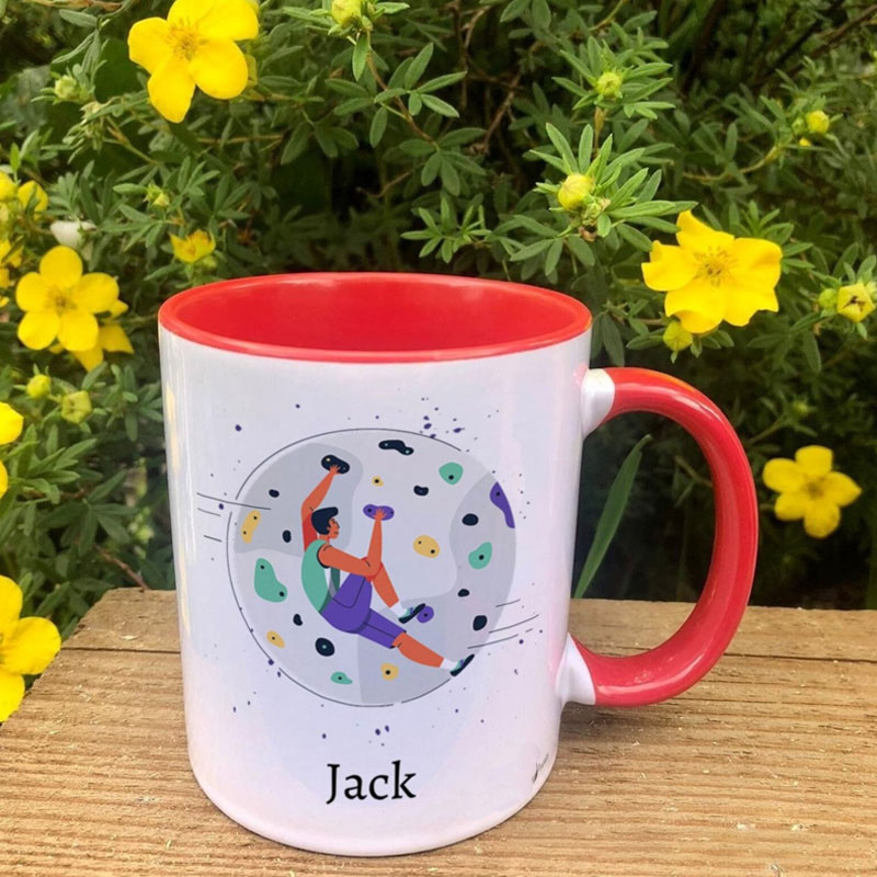 Personalised Rock Climbing Mug Present for Climbing Lovers Gifts for Climbers Hobby Mug Gift Outdoor Adventure Lover