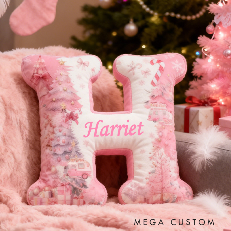 Personalized Flower Camping Theme Initial Pillow Custom Outdoor  camping lover Letters Pillow Christmas Gift for Camping enthusiasts