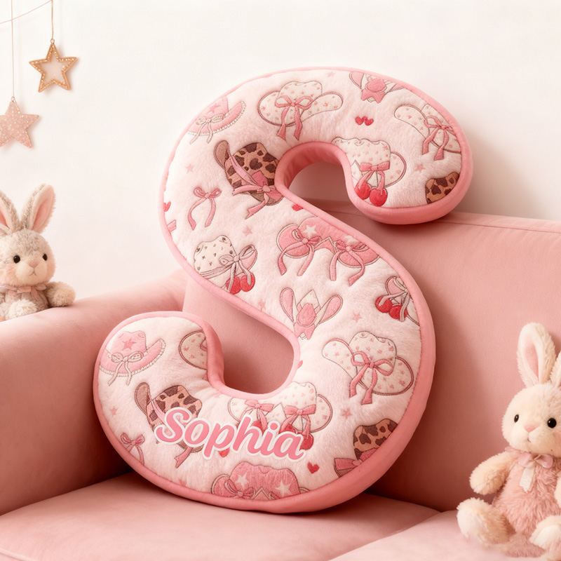 Personalized Cute Western Cushion Pillow Coquette Cowgirl Pillow Girly Decor Gift for Kid Outdoor Adventure Enthusiasts