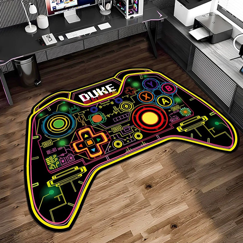 Personalized Game Console Rug Gamer Rug Colorful Rug Custom Play Room Rug Game Decor Awesome Rug E-Sport Rug Geek Gaming Lover Gift