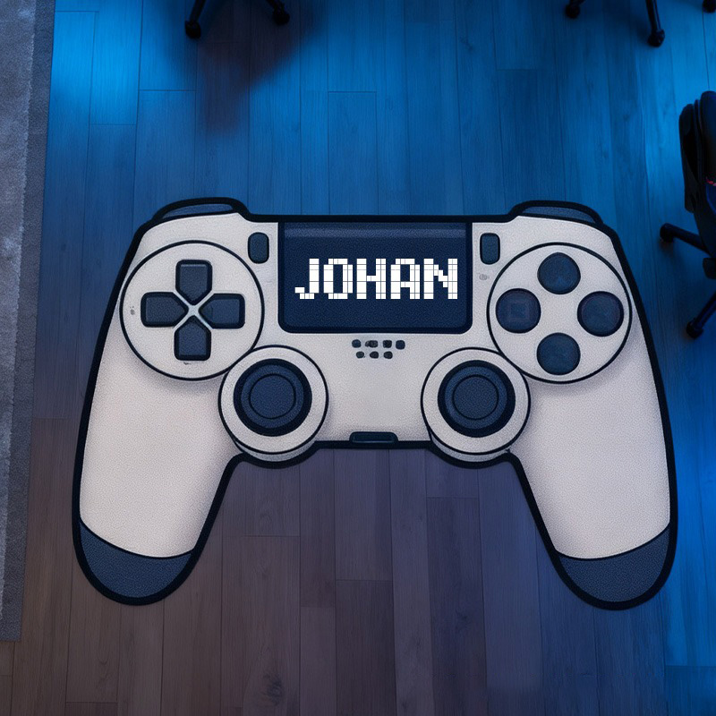Personalized Retro Gamepad Themed Digital Print Carpet for Gamer Room Stream Setup or Teen Bedroom Decor Geek Gaming Lover Gift