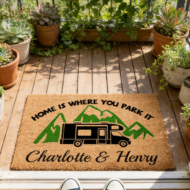 Personalized Camping Welcome Mat Home Is Where You Park It Class Custom Camping Gift Motorhome Mat Custom Rv Gifts Valentine’s Day Gift