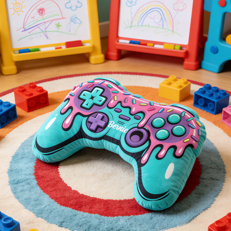 Personalized Gaming Controller Pillow With Name Custom Gamer Gifts For Boys Teen Gaming Room Decor Unique Gamer Birthday Gifts