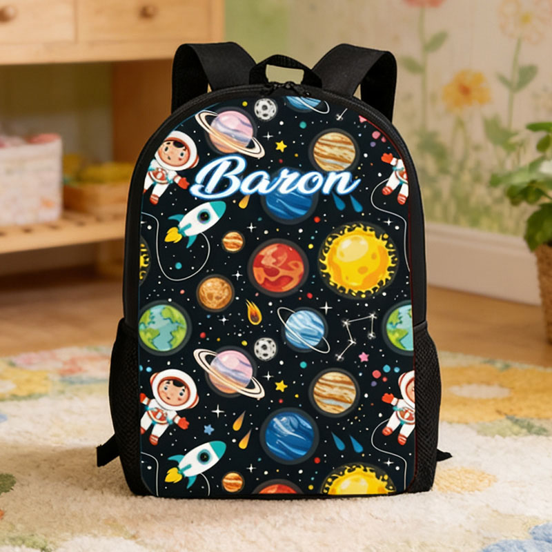 Personalized Outer Space Adventure Backpack for Kids Space Exploration Enthusiasts Backpack Custom Name Gift for Kid