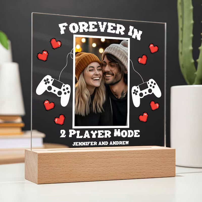 Personalized Gaming Couple Gift for Gamer Couple Plaque for Gaming Anniversary Gift for Gamer Boyfriend Birthday Gift for Geek Gifts