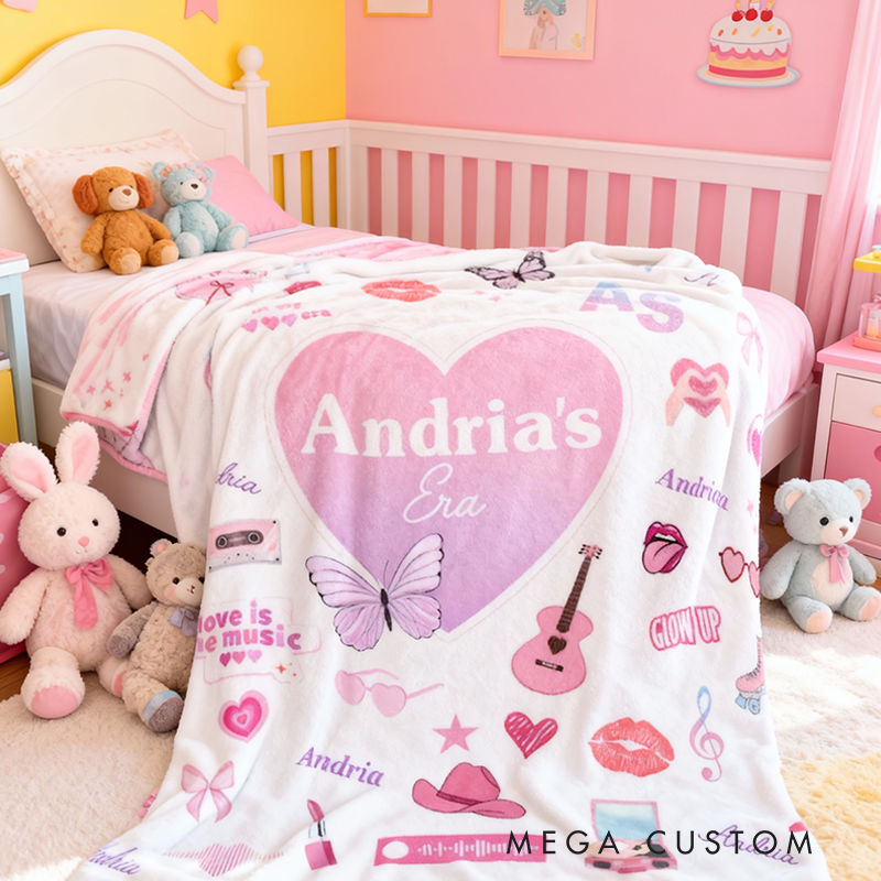 Personalized Name Blanket Music Fan Gift Girl Room Decor Music Lover Gift Room Decor Cool Custom Blanket Music Lovers