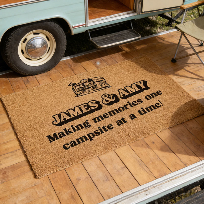 Personalized Caravan Doormat Customized Outdoor Rug Housewarming Gift Caravan Gift Mobile Home Doormat