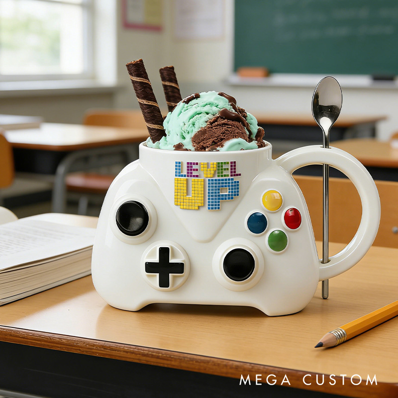 Personalized 3D Printed Game Controller Ice Cream Pint Holder game Ice Cream Lover Gifts 