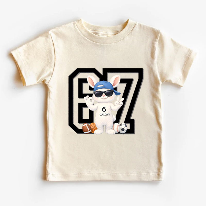 Personalized Easter 67 Sports Kids T-Shirt Bunny 67 Sports Easter Eggs with Custom Name and Name