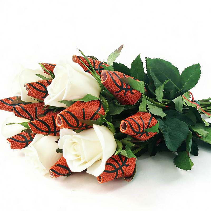 Personalized Basketball Rose Bouquet with Custom Text for Weddings ,Graduations, Team and Game Day Gifts 