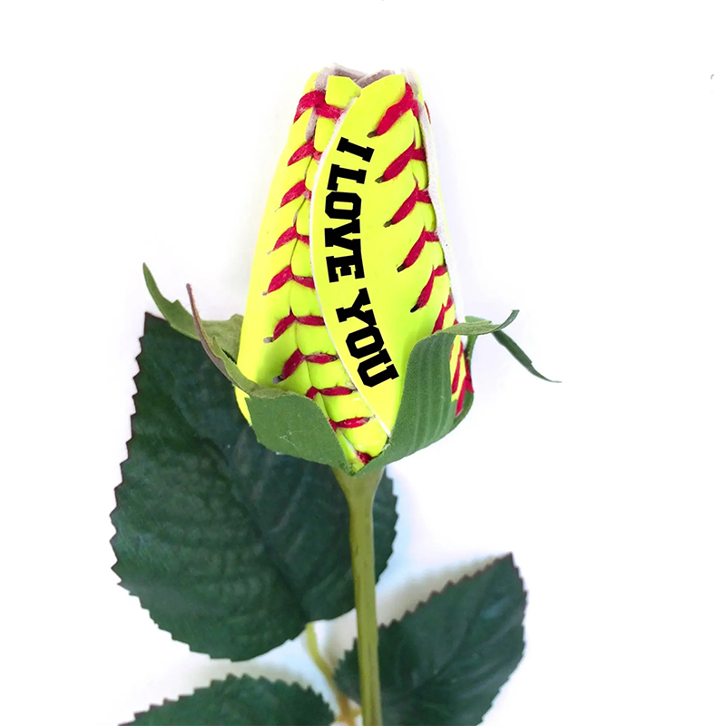 Personalized Softball Rose Bouquet with Custom Text for Weddings, Graduations, and Team Celebrations Gifts 