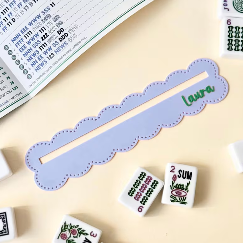 Personalized Mahjong Line Marker Scalloped Custom Mahjong Gift Mahjong Line Reader Custom Mahjong Line Finder Mah Jongg Lover Gift