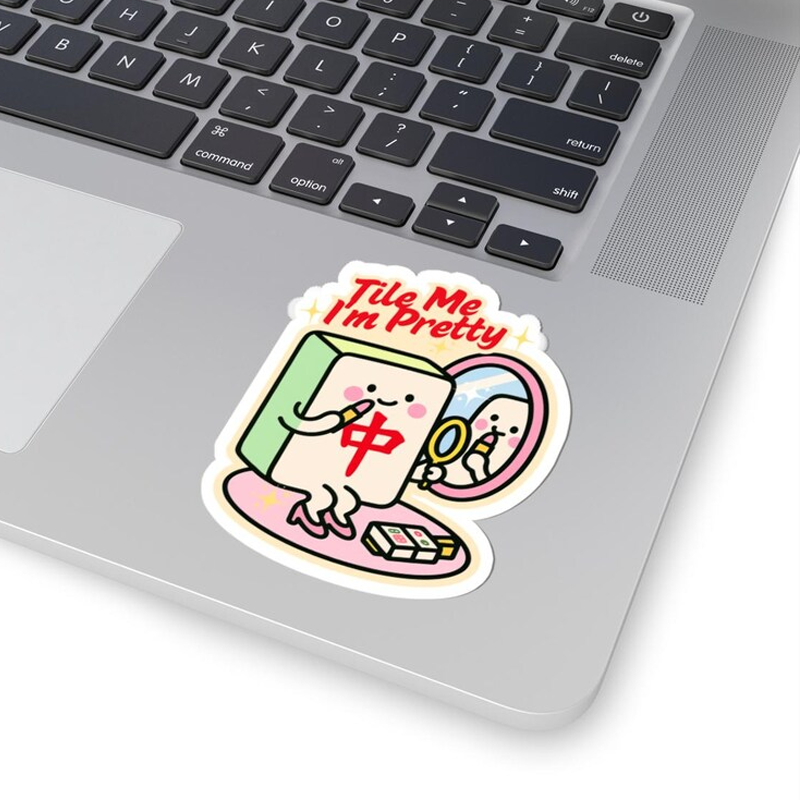 Mahjong Sticker Cute Mah Jongg Sticker Decal for Mahjongg Lovers Gift Bam Crack Dot Mahj Jokes Vinyl Laptop Decal Funny Mah-Jongg Accessory