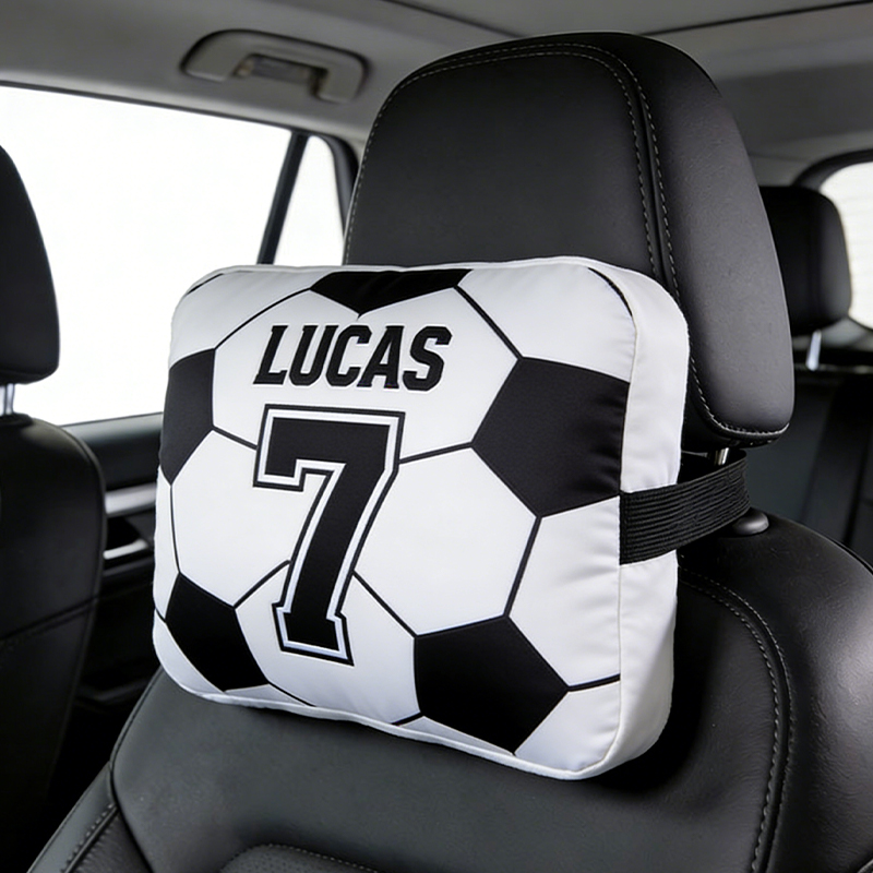 Personalized Basketball Car Headrest Pillow with Custom Name and Number Design for Sports Enthusiasts