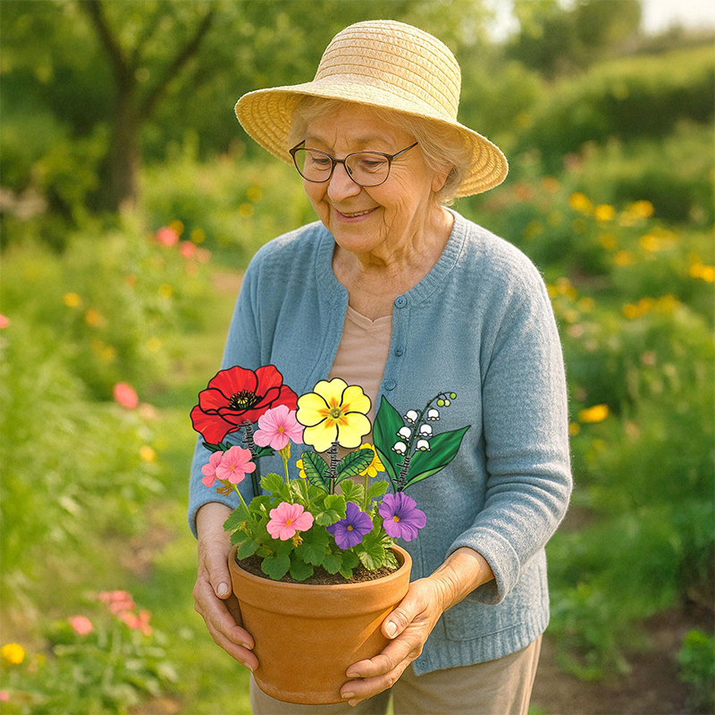 Personalized Acrylic Everlasting Birth Flower Mother’s Day Gift Birth Flower Gift Set for Mother-in-Law Floral Garden Decor Flower Plant