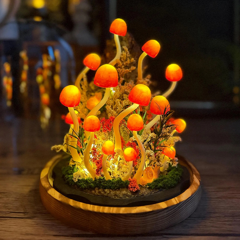 Personalized Enchanted Mushroom Forest Night Light Therapeutic Home Accent for Stress Relief for Meditation & Wellness Lovers