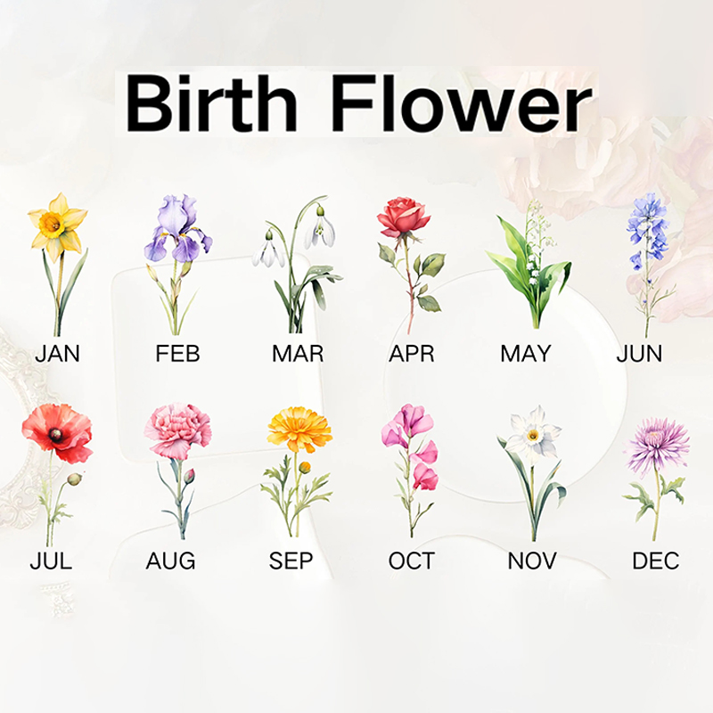 Personalised Birth Flower Trinket Dish Custom Watercolor Flower Ring Dish Wedding Bridesmaid Gift Mother’s Day Gift