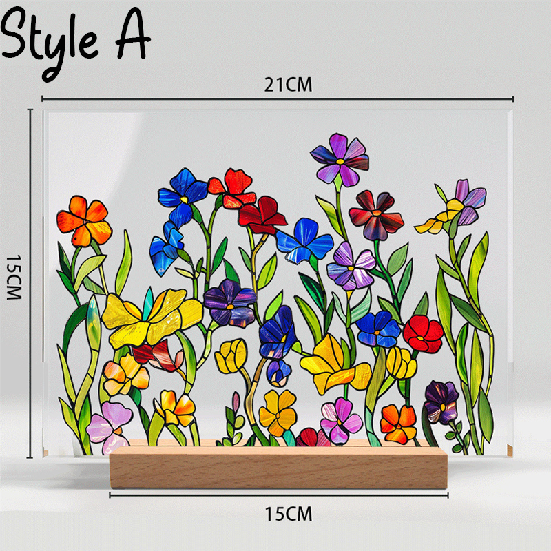 Botanical Flower Suncatcher Gift Pressed Flower Frame Style Stained Glass Window Hanging Handmade Sun Catcher Window Decor for Home