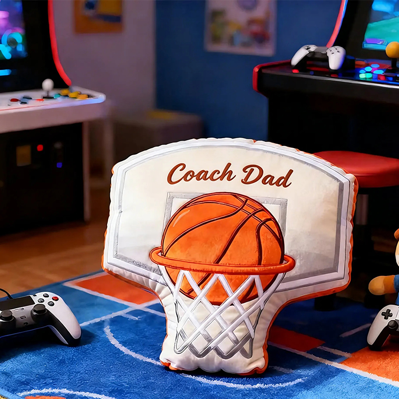 Personalized Graphic3DPrint Basketball Hoop Pillow with Custom Text for Basketball Lovers