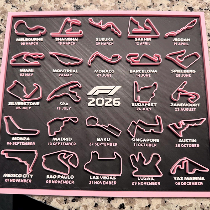 Personalized F1 2026 Calendar Schedule Formula 1 Gift for Racing Enthusiasts and Collectors