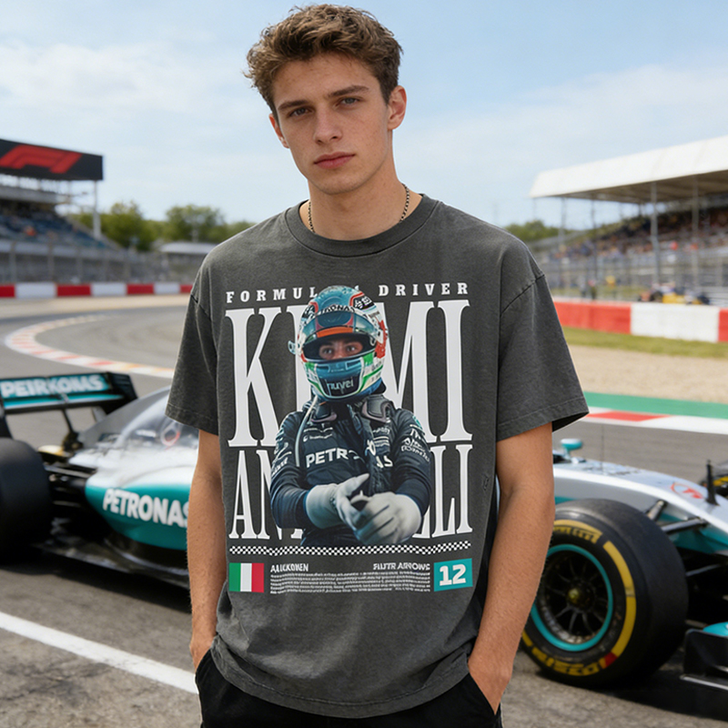 Personalized F1 Racer Graphic T-Shirt Custom Number 12 Racing Tee Gift for Italian F1 Fans and Young Racing Enthusiasts