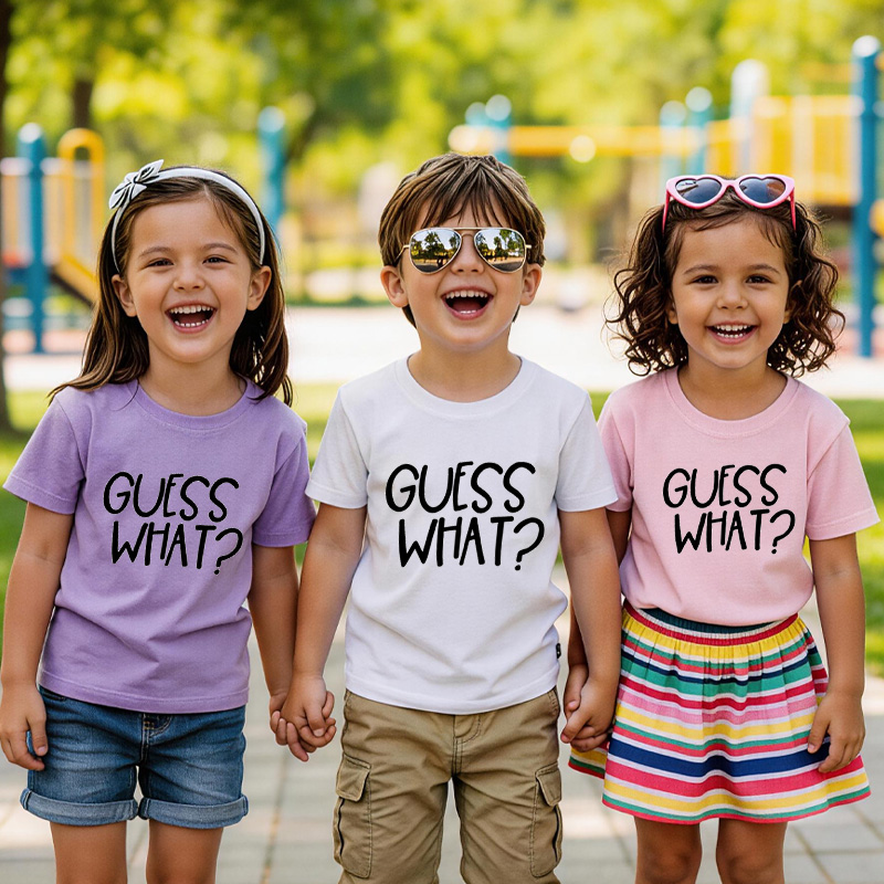 Guess What Chicken Butt Kids T-Shirt Funny Infant Quote Birthday Gifts for Kids Funny Shirts with Sayings