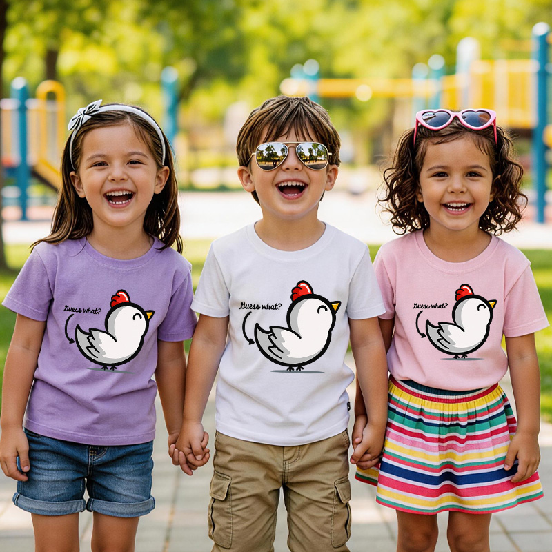 Guess What Chicken Butt Kids Shirt Funny Birthday Gifts for Kids Funny Shirts with Sayings