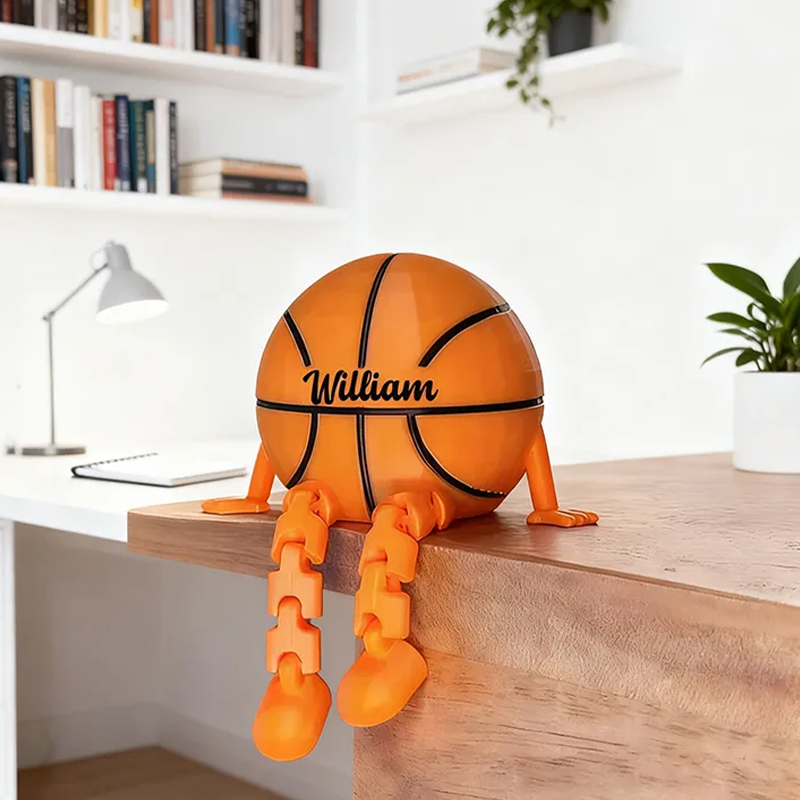 Personalized Basketball Decor with Dangling Legs and Custom Name