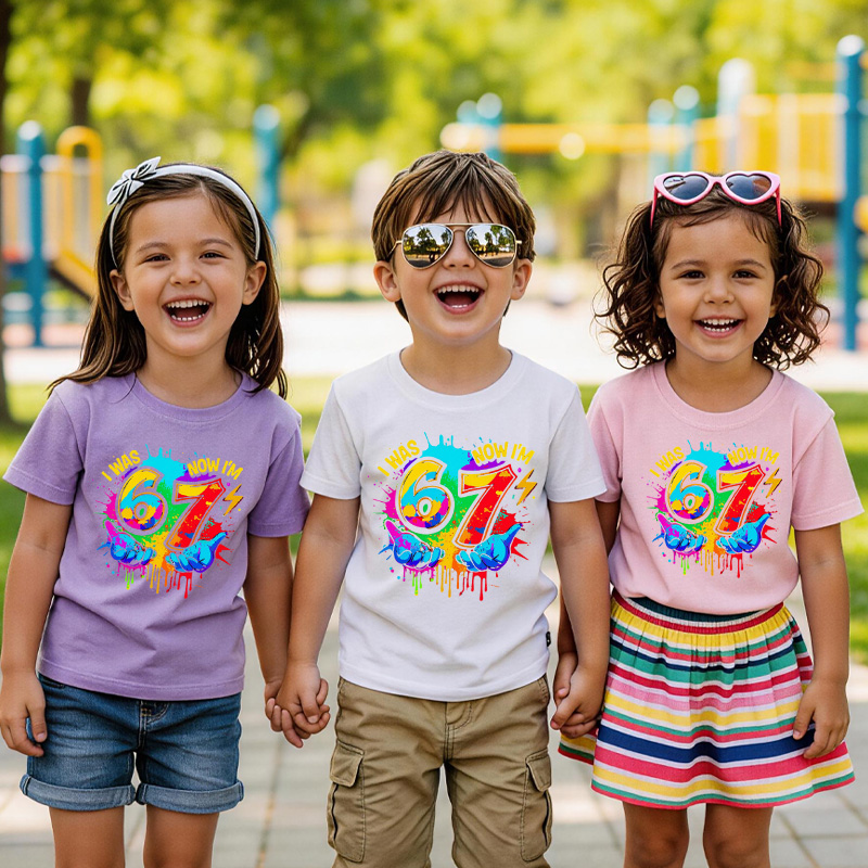 I Was 6 Now I Am 7 Shirt Kids 7th Birthday Meme Tshirt Colorful Six Seven Shirt Viral Birthday Shirt Toddler Birthday Gift