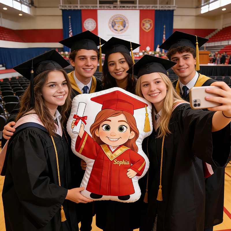 Personalized Graduation Pillow with Custom Face and Name Unique Graduation Present