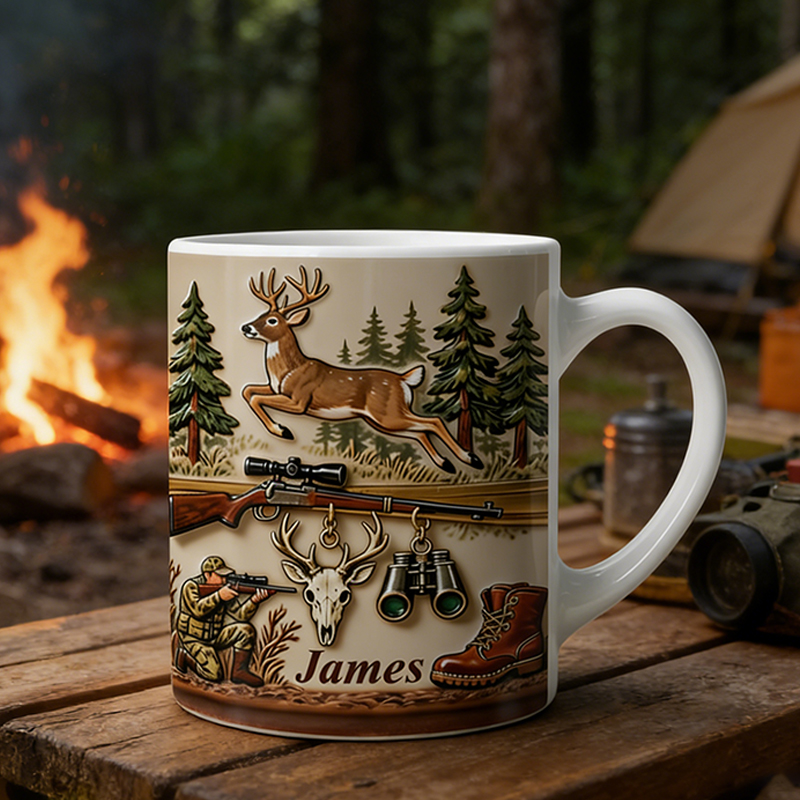 Personalized Hunting Adventure Mug Custom Name Outdoor Gift for Dad Husband Men