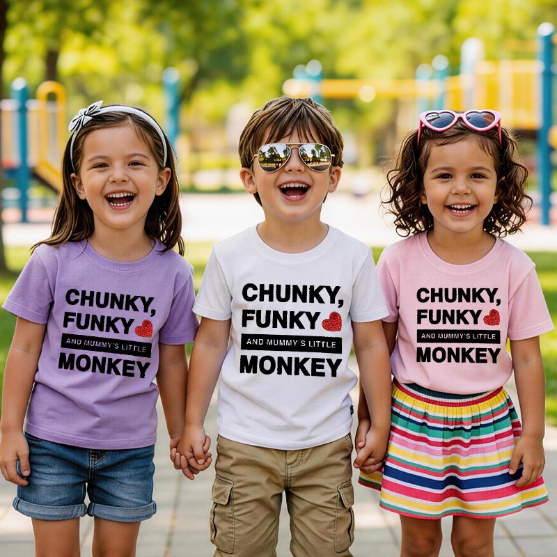  Funny Chunky Funky Monkey Saying Gift For Kids Cute Playtime Outfit Kid's T-Shirt