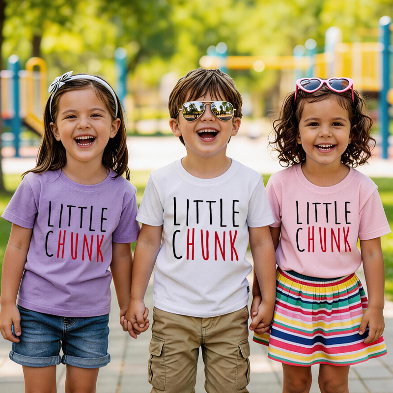 Little Chunk Funny Saying Gift For Kids Cute Minimalist Text Style Playtime Outfit Kid's T-Shirt