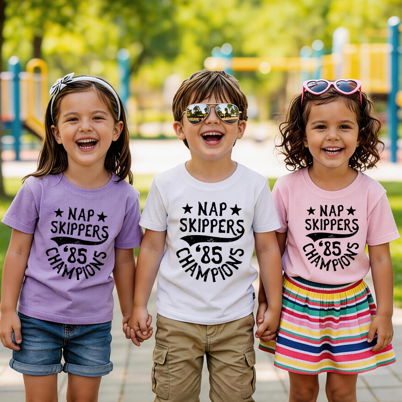 Nap Skippers Champion Funny Quote Gift For Kids Playful Toddler Humor Cute Outfit Kid's T-Shirt