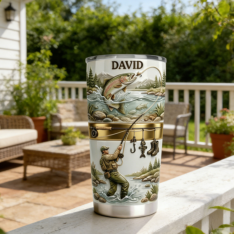 Personalized Lake Days Fishing Tumbler Custom Name Gift for Fishing Lovers