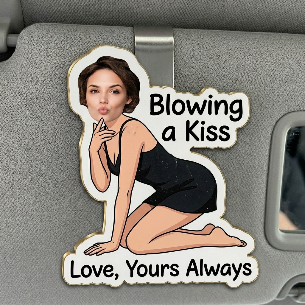 Personalized Drive Safe Car Visor Clip Funny Gifts For Husband Wife Custom Acrylic Photo Car Visor Clip - Gift For Husband Anniversary Gift for Him