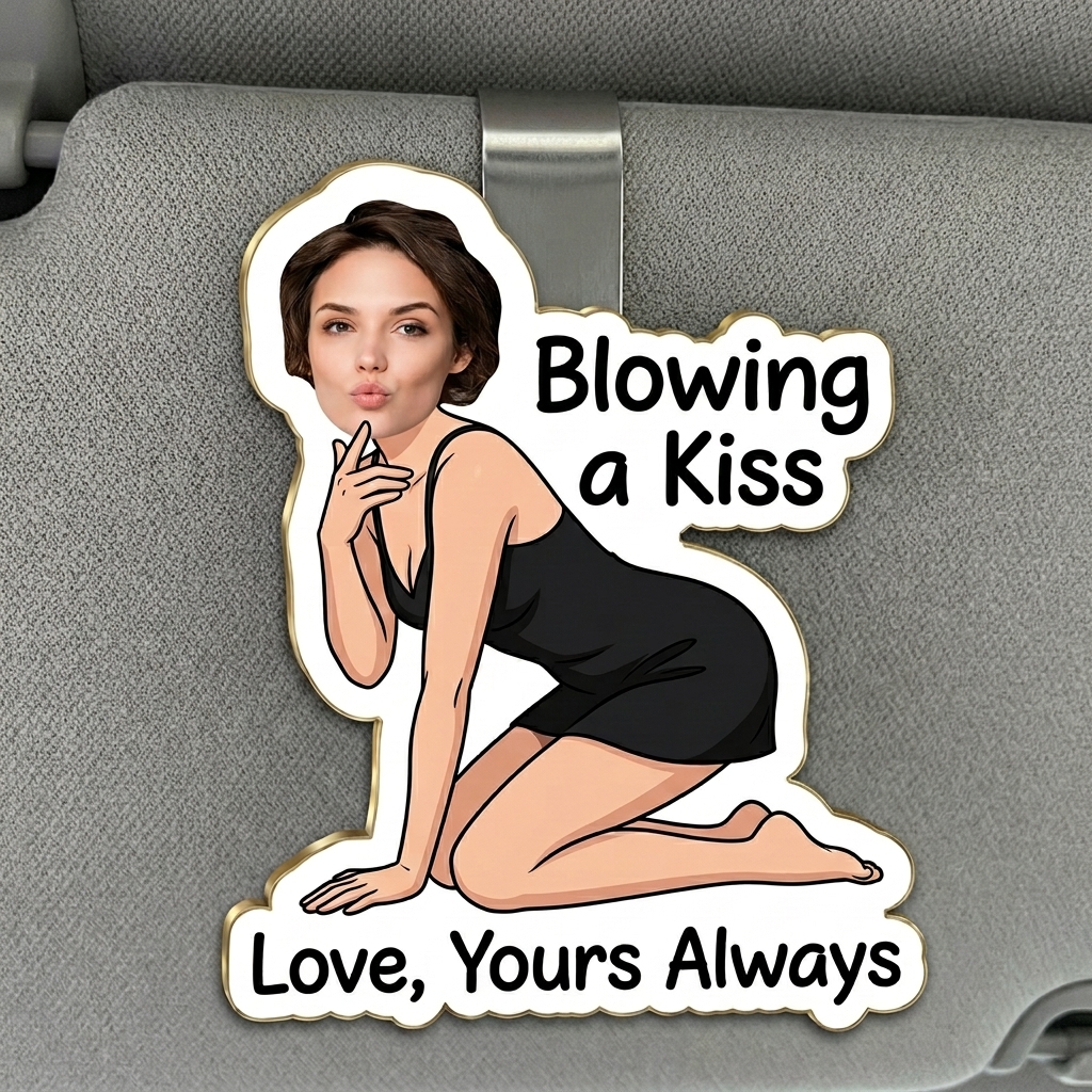 Personalized Drive Safe Car Visor Clip Funny Gifts For Husband Wife Custom Acrylic Photo Car Visor Clip - Gift For Husband Anniversary Gift for Him